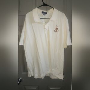 Psycho Bunny Cream Polo Shirt with Brown Logo